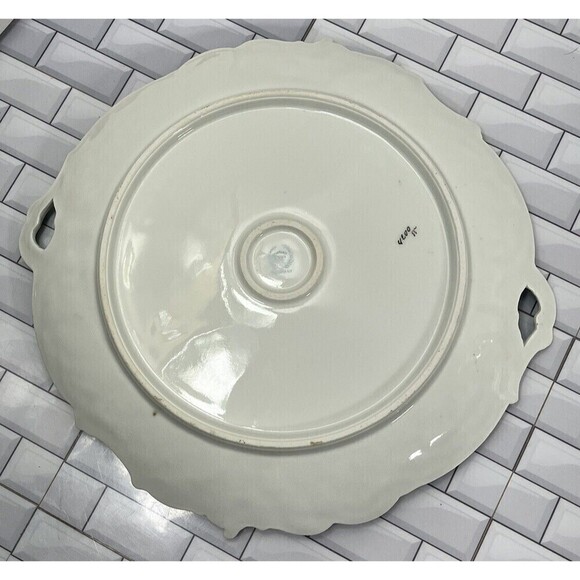 Handpainted Bavarian German Pink Lillies Porcelain Round Serving Tray 4200/55 - Picture 9 of 15